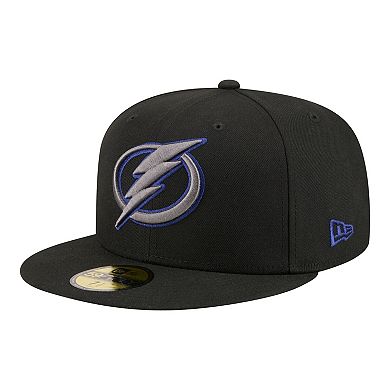 Men's New Era Black Tampa Bay Lightning Color Pop 59FIFTY Fitted Hat