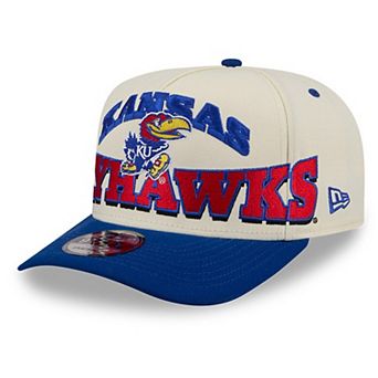 Men's New Era Cream/Royal Kansas Jayhawks March Madness Historic Collection 9FIFTY A-Frame Snapback Hat
