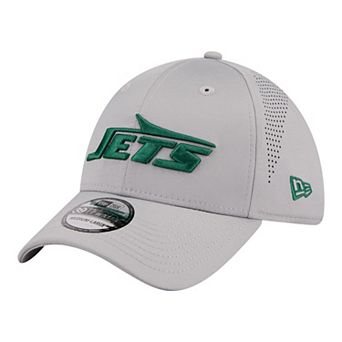 Men's New Era Gray New York Jets Perforated 39THIRTY Flex Hat