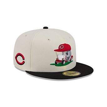 Men's New Era Cream/Black Cincinnati Reds Bullpen Cart 59FIFTY Fitted Hat