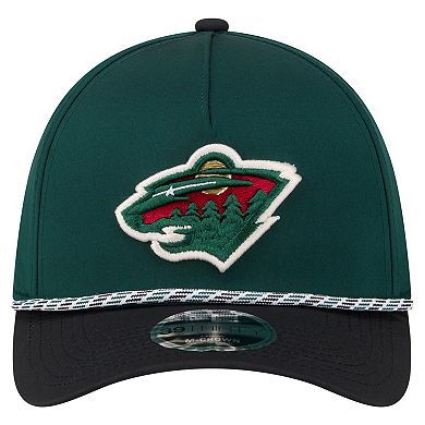 Men's New Era Green/Black Minnesota Wild 39THIRTY Two-Tone Featherweight M-Crown Flex Hat