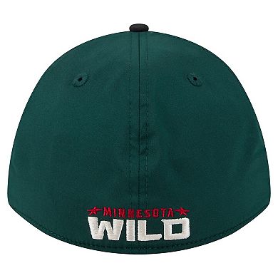 Men's New Era Green/Black Minnesota Wild 39THIRTY Two-Tone Featherweight M-Crown Flex Hat