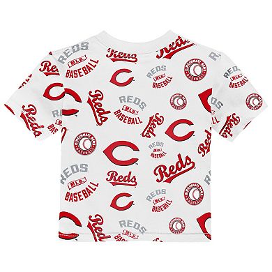 Toddler Outerstuff White Cincinnati Reds Run Down T-Shirt