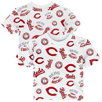 Toddler Outerstuff White Cincinnati Reds Run Down T-Shirt