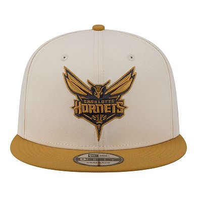 Men's New Era Cream/Tan Charlotte Hornets Two-Tone Color Pack 9FIFTY Snapback Hat