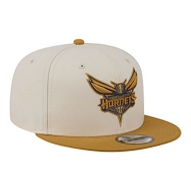 Men's New Era Cream/Tan Charlotte Hornets Two-Tone Color Pack 9FIFTY Snapback Hat