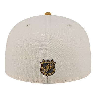 Men's New Era Cream/Tan Edmonton Oilers Colorpack Two-Tone 59FIFTY Fitted Hat