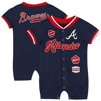 Newborn Outerstuff Navy Atlanta Braves Pinch Coverall