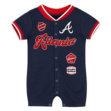 Newborn Outerstuff Navy Atlanta Braves Pinch Coverall
