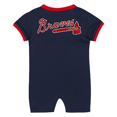 Newborn Outerstuff Navy Atlanta Braves Pinch Coverall