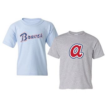 Youth Soft as a Grape Light Blue/Gray Atlanta Braves Cooperstown 2-Pack T-Shirt Set