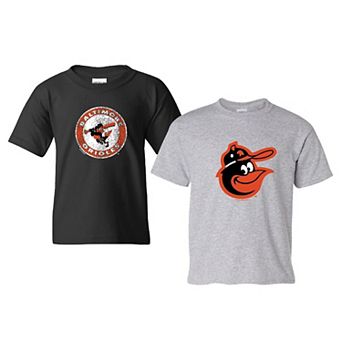 Youth Soft as a Grape Black/Gray Baltimore Orioles Cooperstown 2-Pack T-Shirt Set