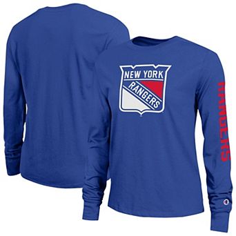Women's Champion Royal New York Rangers 2-Hit Long Sleeve T-Shirt