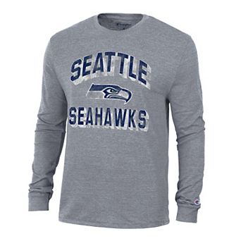 Men's Champion Charcoal Seattle Seahawks Ultimate Tri-Blend Long Sleeve T-Shirt
