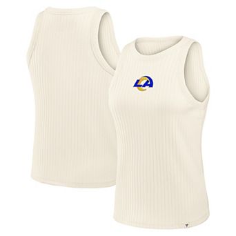 Women's Fanatics Cream Los Angeles Rams Star Play Tri-Blend Ribbed Tank Top