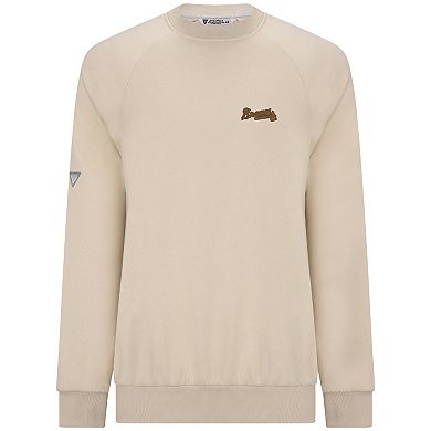 Men's Levelwear Khaki Atlanta Braves Connect Logo Sweatshirt