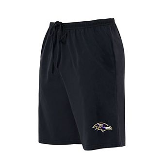 Men's Concepts Sport Black Baltimore Ravens Big & Tall Fleece Lounge Shorts