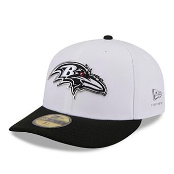 Men's New Era White/Black Baltimore Ravens 2026 NFL Draft Pre-Curved 59FIFTY Fitted Hat