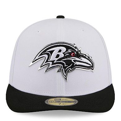Men's New Era White/Black Baltimore Ravens 2026 NFL Draft Pre-Curved 59FIFTY Fitted Hat