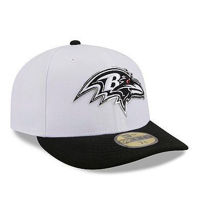 Men's New Era White/Black Baltimore Ravens 2026 NFL Draft Pre-Curved 59FIFTY Fitted Hat