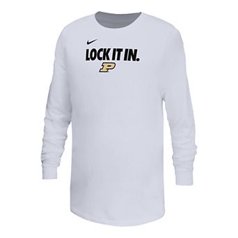 Youth Nike White Purdue Boilermakers On-Court Bench Legend Dri-FIT Long Sleeve T-Shirt