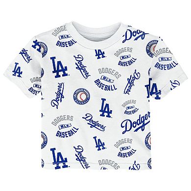 Toddler Outerstuff White Los Angeles Dodgers Run Down T-Shirt