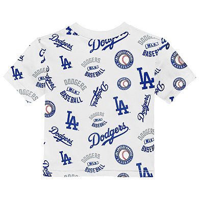 Toddler Outerstuff White Los Angeles Dodgers Run Down T-Shirt