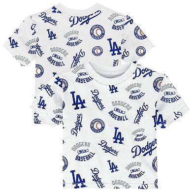 Toddler Outerstuff White Los Angeles Dodgers Run Down T-Shirt