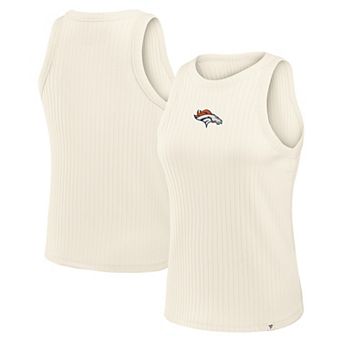 Women's Fanatics Cream Denver Broncos Star Play Tri-Blend Ribbed Tank Top