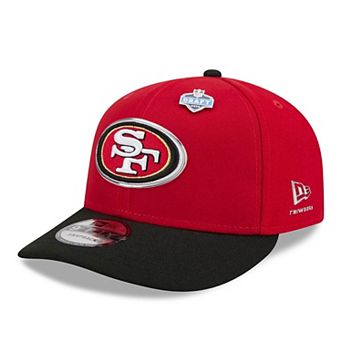 Men's New Era Scarlet/Black San Francisco 49ers 2026 NFL Draft On Stage Pre-Curved 9FIFTY Snapback Hat