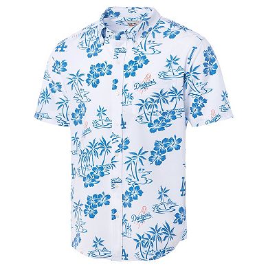 Men's Reyn Spooner White Los Angeles Dodgers Kekai Performance Button-Up Top