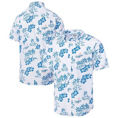 Men's Reyn Spooner White Los Angeles Dodgers Kekai Performance Button-Up Top
