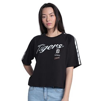 Women's G-III 4Her by Carl Banks Black Detroit Tigers Classic Play Cropped T-Shirt