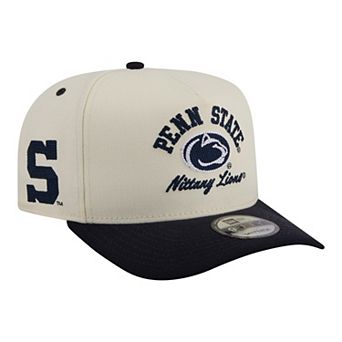 Men's New Era Cream/Navy Penn State Nittany Lions Two-Tone Arched 9FIFTY Snapback Hat