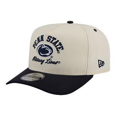 Men's New Era Cream/Navy Penn State Nittany Lions Two-Tone Arched 9FIFTY Snapback Hat