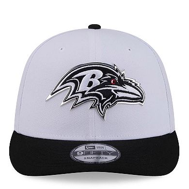 Men's New Era White/Black Baltimore Ravens 2026 NFL Draft Pre-Curved 9FIFTY Snapback Hat