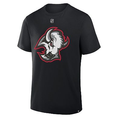 Men's Fanatics Tage Thompson Black Buffalo Sabres Authentic Stack Name & Number T-Shirt