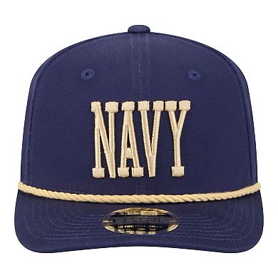 Men's New Era Navy Navy Midshipmen Wordmark Rope 9SEVENTY Stretch-Snap Hat
