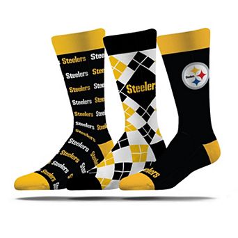 Unisex Strideline Pittsburgh Steelers Business Knit Crew Socks Three-Pack Set