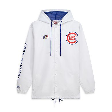 Men's Mitchell & Ness White Chicago Cubs Big & Tall Full-Snap Hooded Jacket