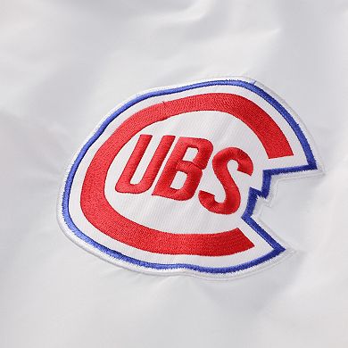 Men's Mitchell & Ness White Chicago Cubs Big & Tall Full-Snap Hooded Jacket