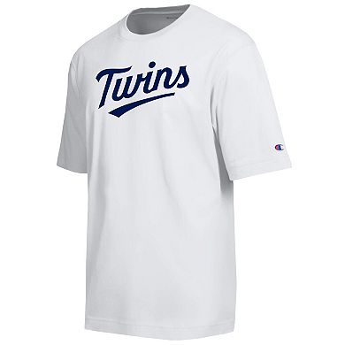 Men's Champion White Minnesota Twins All Star Arched Chenille Wordmark T-Shirt