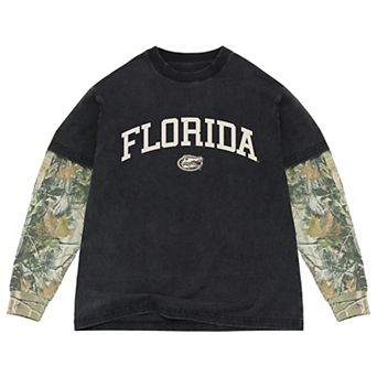 Men's Uscape Apparel Black/Camo Florida Gators Back Bay Twofer Heavyweight Long Sleeve T-Shirt