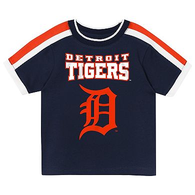 Preschool Outerstuff Navy Detroit Tigers Ground Ball T-Shirt & Shorts Set