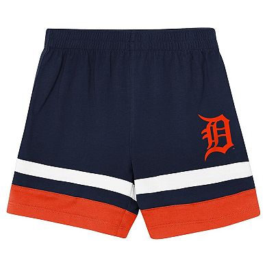 Preschool Outerstuff Navy Detroit Tigers Ground Ball T-Shirt & Shorts Set