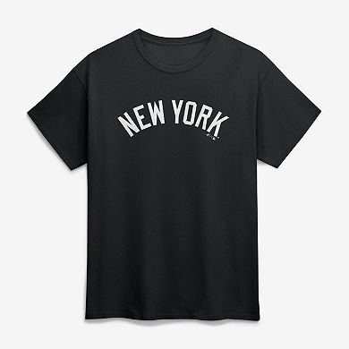 Men's Logo Athletic Black New York Yankees Wordmark T-Shirt