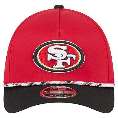 Men's Scarlet/Black San Francisco 49ers Rope M-Crown A-Frame 39THIRTY Flex Hat