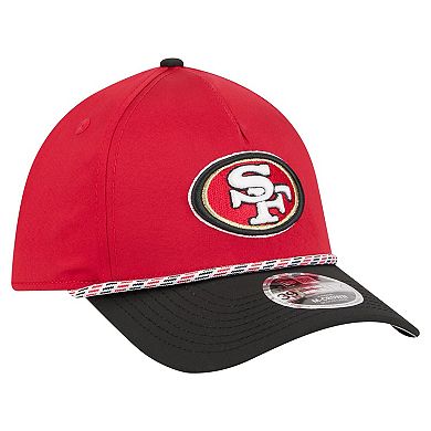 Men's Scarlet/Black San Francisco 49ers Rope M-Crown A-Frame 39THIRTY Flex Hat