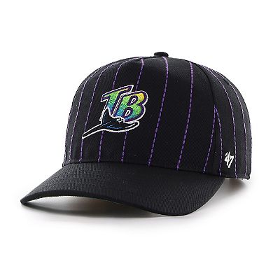 Men's '47 x Rawlings Black Tampa Bay Rays Pinstripe Hitch Adjustable Hat