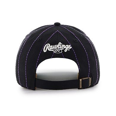 Men's '47 x Rawlings Black Tampa Bay Rays Pinstripe Hitch Adjustable Hat